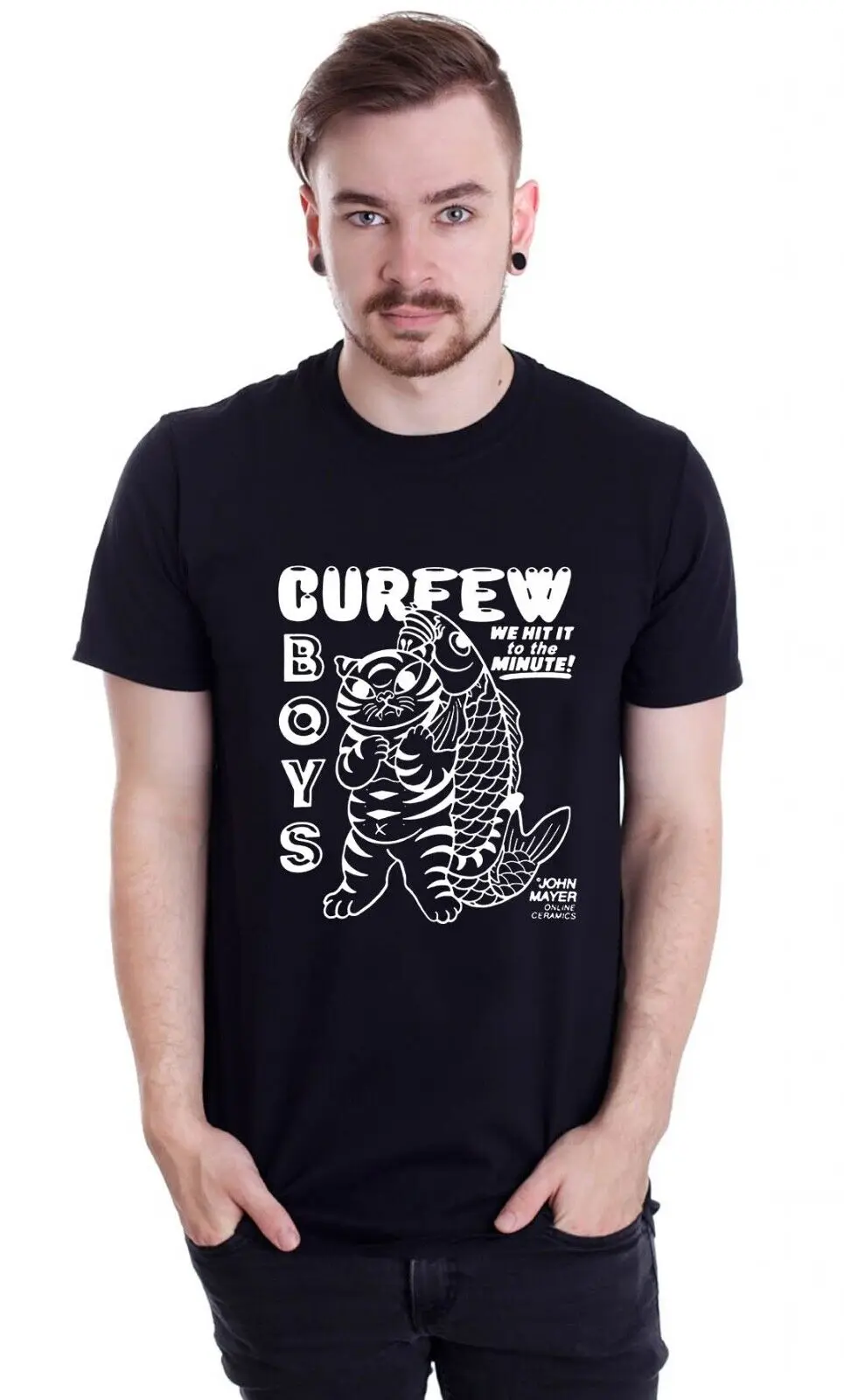 T-Shirt Nuova!! Colore Nero John Mayer Online Ceramics Tour Iconic T-Shirt