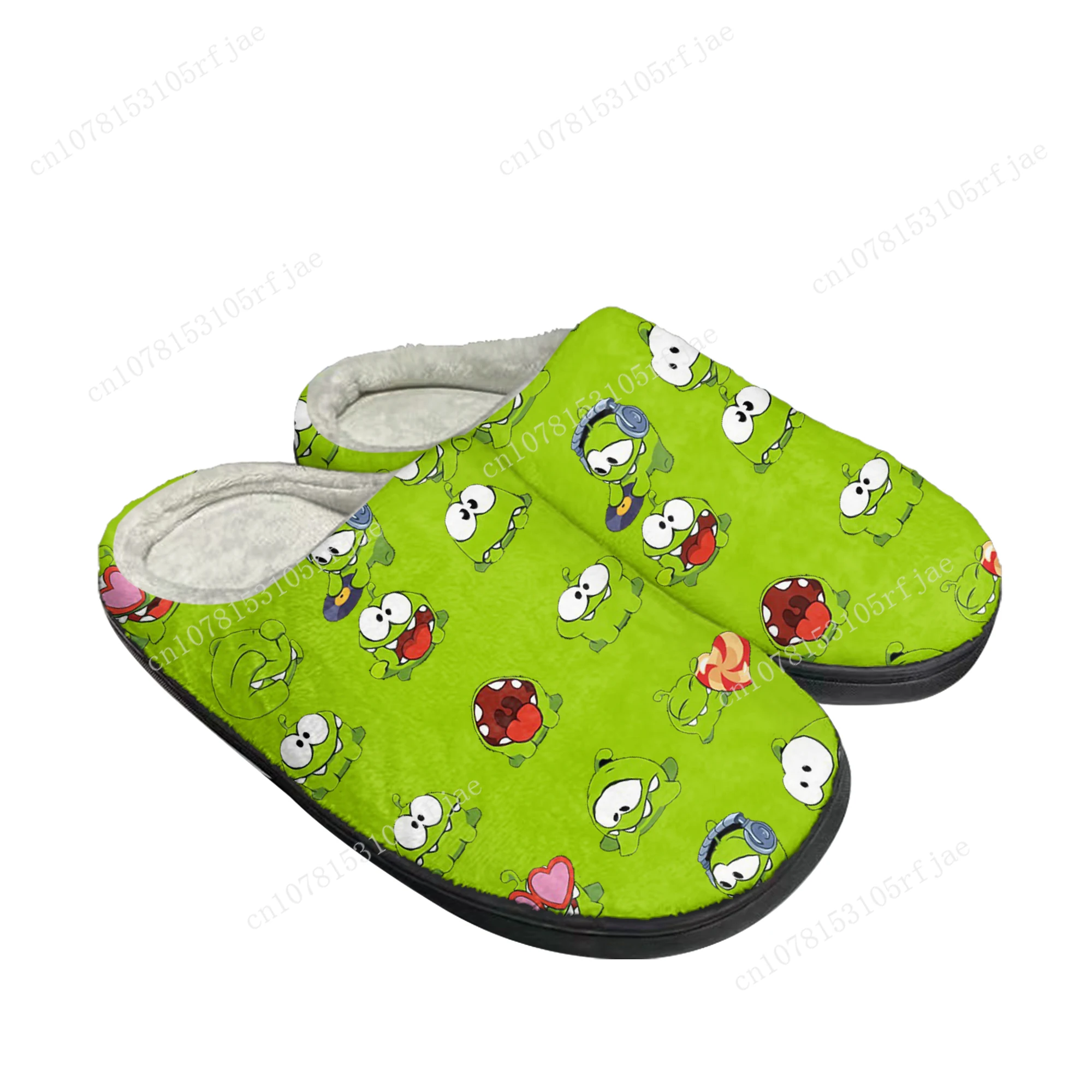 Cut The Rope Custom Home Cotton Slippers Anime Cartoon Game Mens Womens Plush Bedroom Casual Keep Warm Shoes Tailor Made Slipper