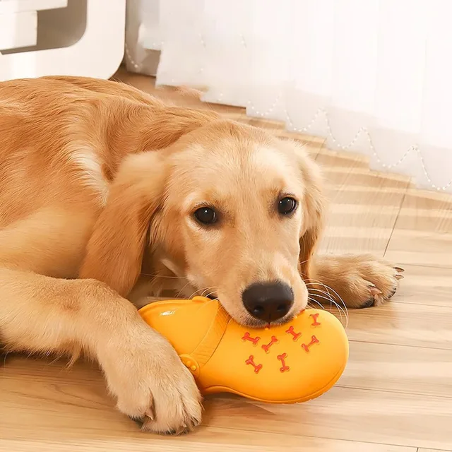 Dog Squeaky Latex Slipper Toy, Chew-Resistant Puppy Self-Play Toy for Boredom Relief, Pet Dog Chewing Supplies 4