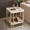 End Table with Storage, 2-Tier Side Table with Metal Frame,Modern Coffee Table for Small Spaces,Small Bedside 1