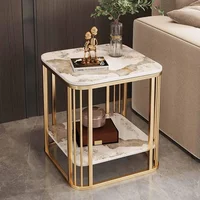 End Table with Storage, 2-Tier Side Table with Metal Frame,Modern Coffee Table for Small Spaces,Small Bedside 1