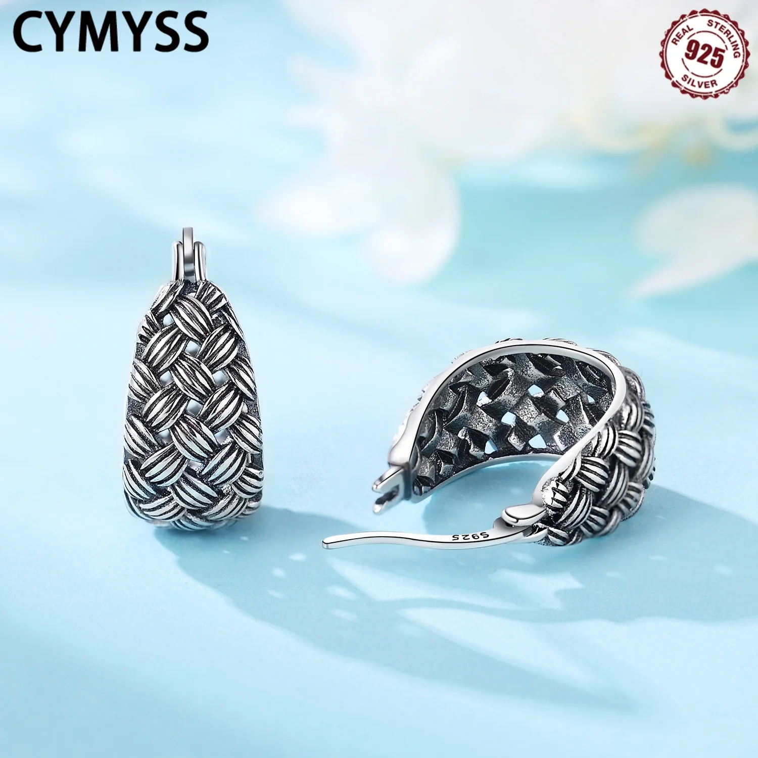 Bestseller Original 925 Sterling Silber Einfache Schlichte Silber-Modelle Damen Creolen Geeignet für Hochzeit Party Schmuck Geschenke – Detail 3