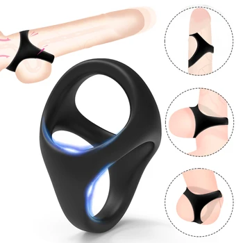 Silicone Penis Ring Man ring Penis Enlarger Extender Sex Toys for Men Delay Ejaculation Cock Ring Reusable Couple rings Sleeve 6