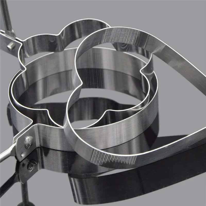 Stainless Steel Round/Heart/Flower/Five-Pointed Star And Mouse Shaped Egg Mold Ring Kitchen Utensil egg mold stainless steel ring egg ring 1/5PCS