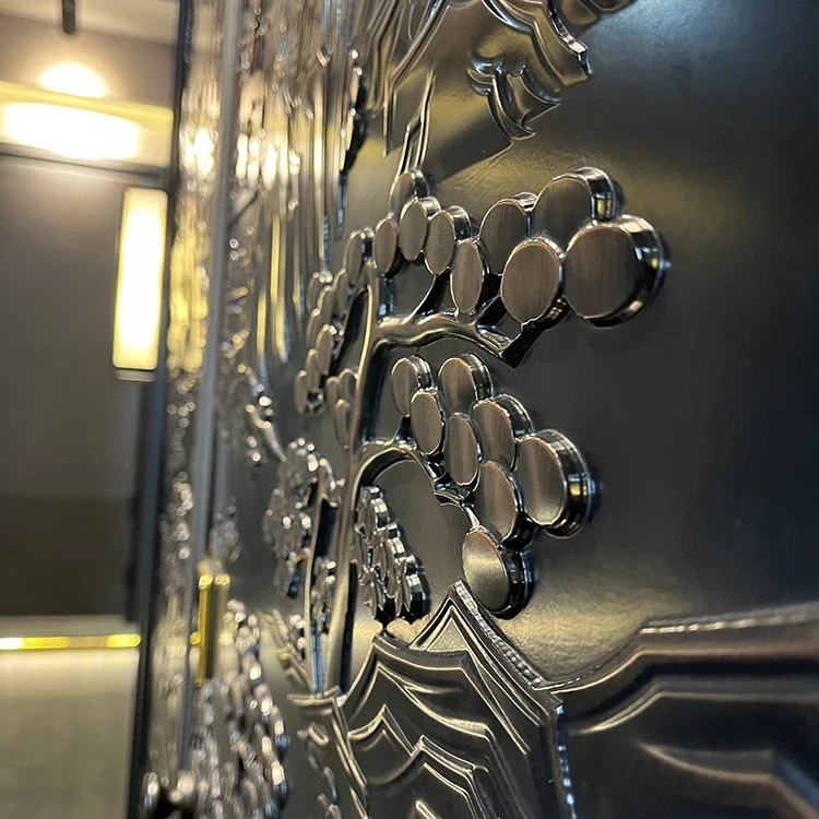 Factory Directly Selling Large Double Steel Outside Security Entry Door Interior Modern