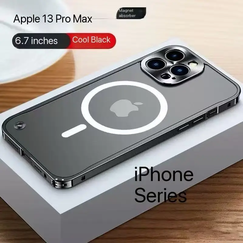 Premium Semi-Transparent Aluminum Alloy Case for Magnetic Wireless Charging