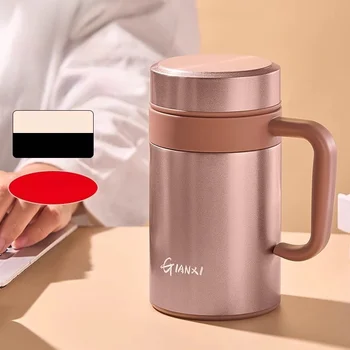 Gianxi Stainless Steel Insulated Water Bottle Thermal Coffee Woman Office Cup Cold Hot Mugs Vacuum Flask With Handle For Sport