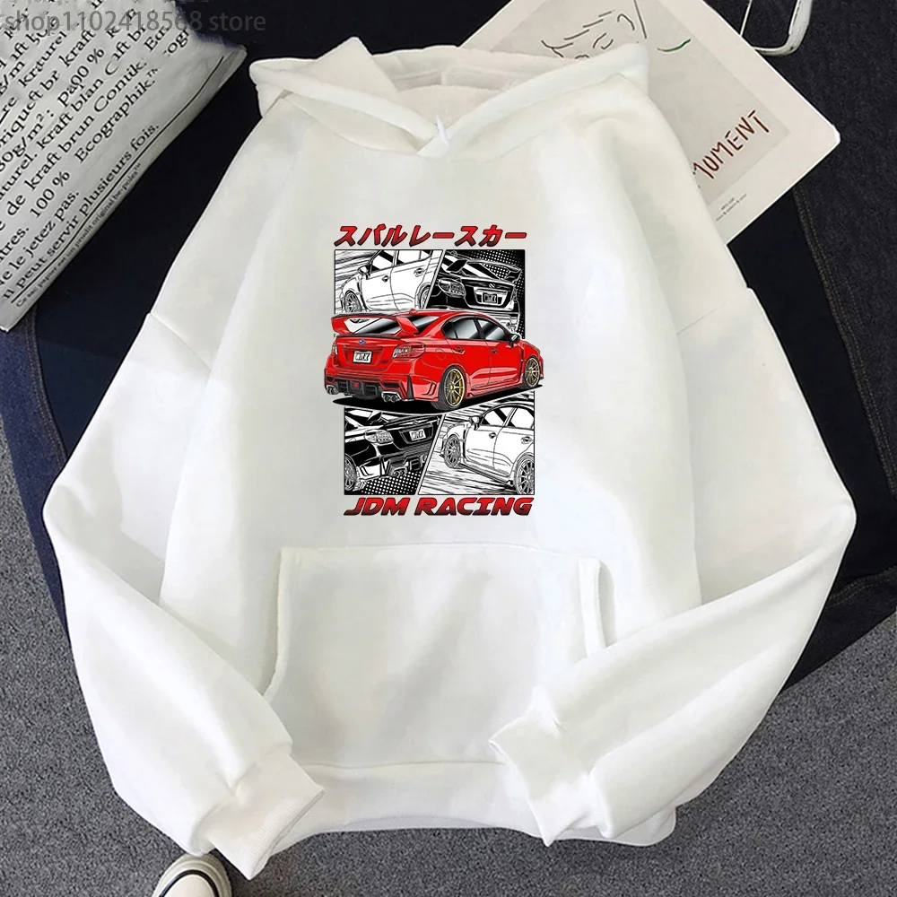 Initial D JDM Red Subie Hoodie Males Winter Clothes Anime Japan Style Impreza WRX STi Printed Sweatshirt Harajuku Graphic Tops 2
