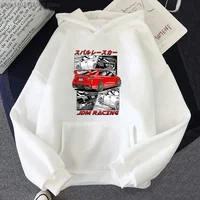 Initial D JDM Red Subie Hoodie Males Winter Clothes Anime Japan Style Impreza WRX STi Printed Sweatshirt Harajuku Graphic Tops 2
