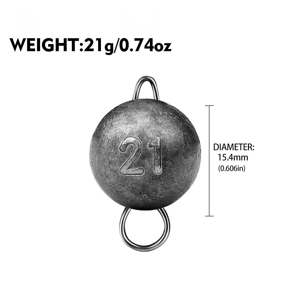 Premium Leaded Jig Head Fishing Weights - Round Sinkers