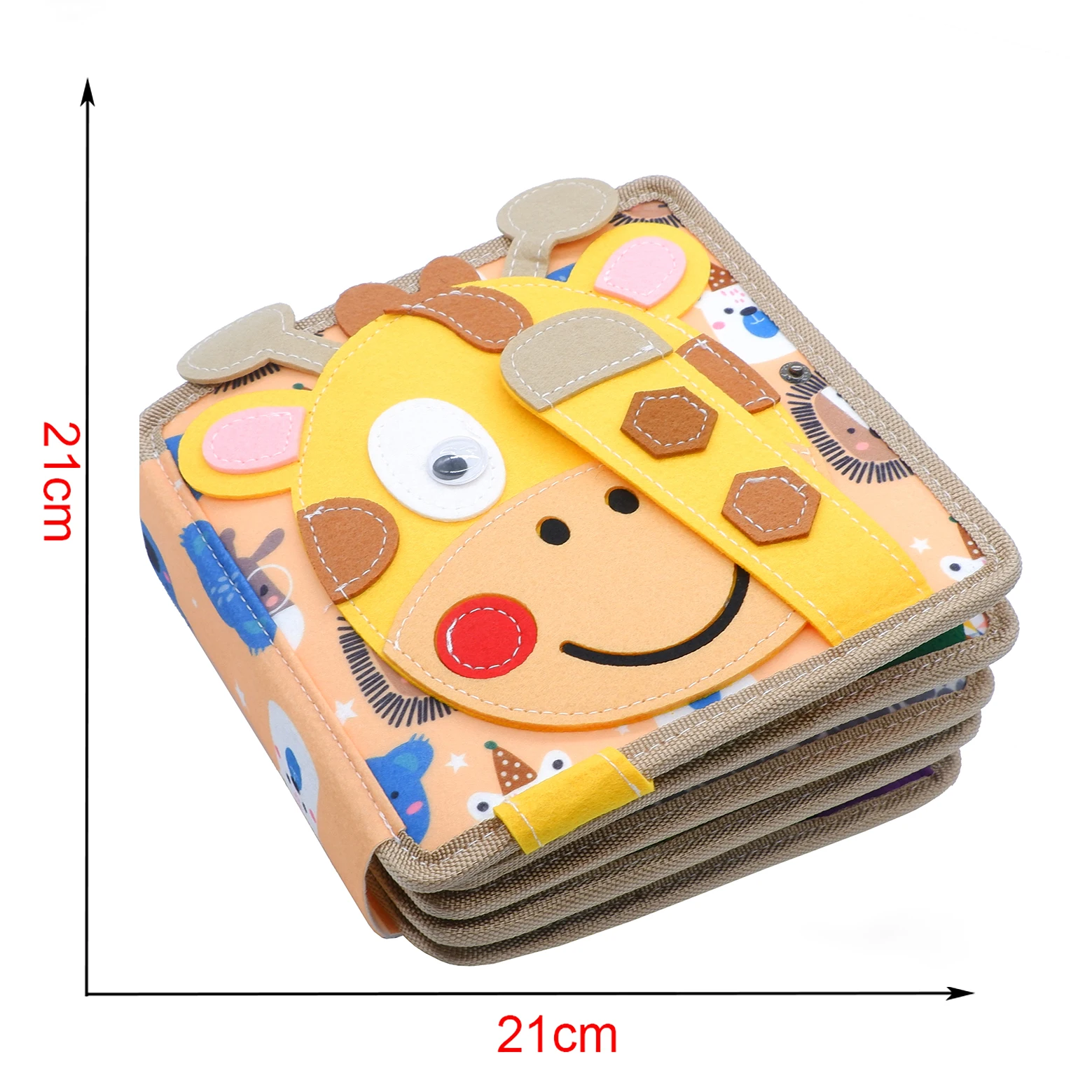 Montessori-Spielzeug, beschäftigtes Brett, Giraffe, beschäftigtes Buch, Vorschule, Lernen, pädagogisches, ruhiges Buch, sensorisches Reisespielzeug für Babys im Alter von 3, 4, 5 und 6 Jahren – Detail 8