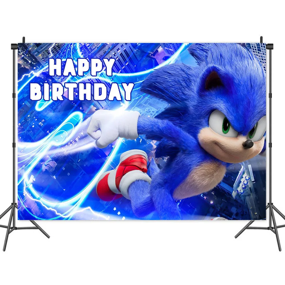 DIY Sonic Party Supplies for Birthday Decorations Balloon Banner Tablecloth  Paper Cup and Plates Napkin for Kid Baby Shower - AliExpress