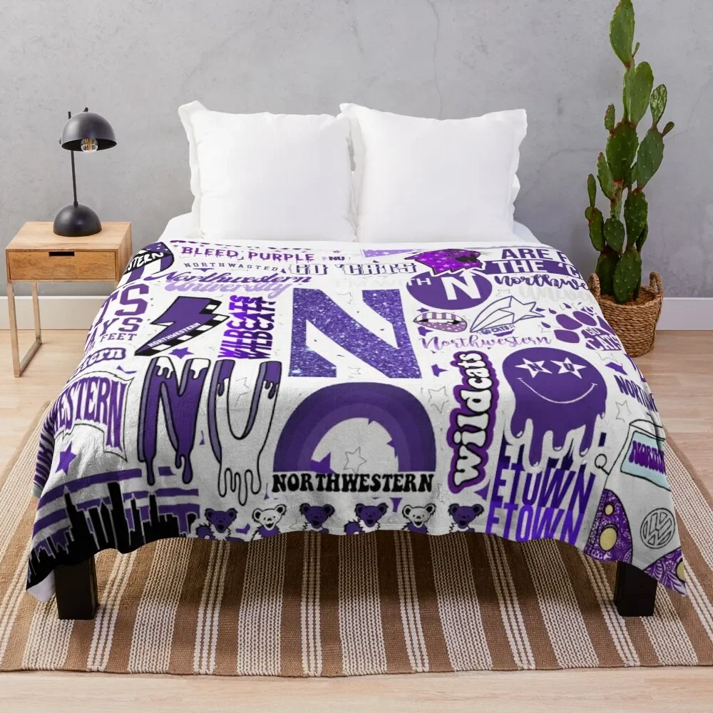 

N O R T H W E S T E R N collage design Throw Blanket Fashion Sofas Thins Blankets