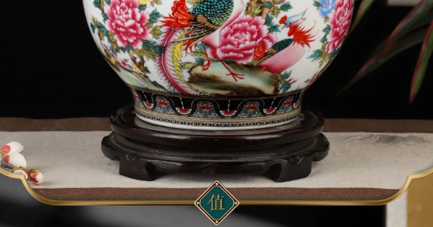 36cmLarge vaseChinese Jingdezhen Ceramics Blue White Porcelain Flower Vase Ornaments Home Livingroom Decoration Study Room Furni