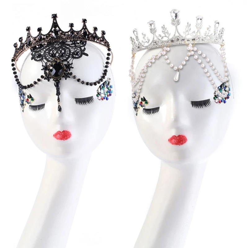 

Gothic Crowns Headbands Crowns Hair Jewelry Decors Pageant for Birthday Wedding