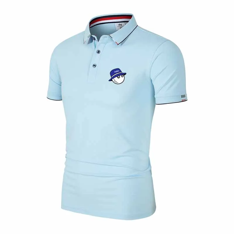 Embroidery Logo Golf Shirts For Men Fashion Polo T Shirt Malbon Golf ...