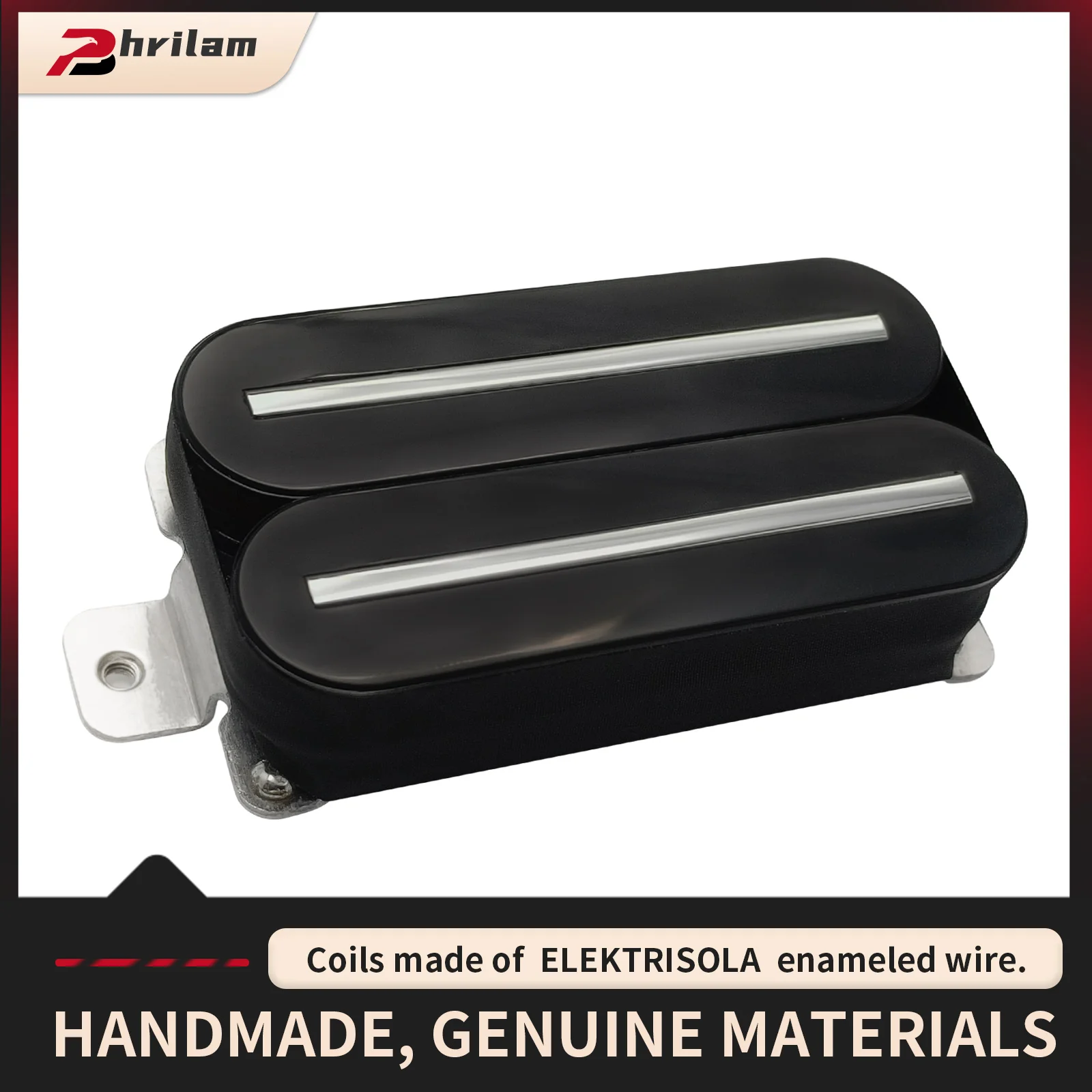 Phrilam Pro Super Power Electric Guitar Hot Dual Rails Pickup Humbucker Pickup 14.1K Black Guitar Parts