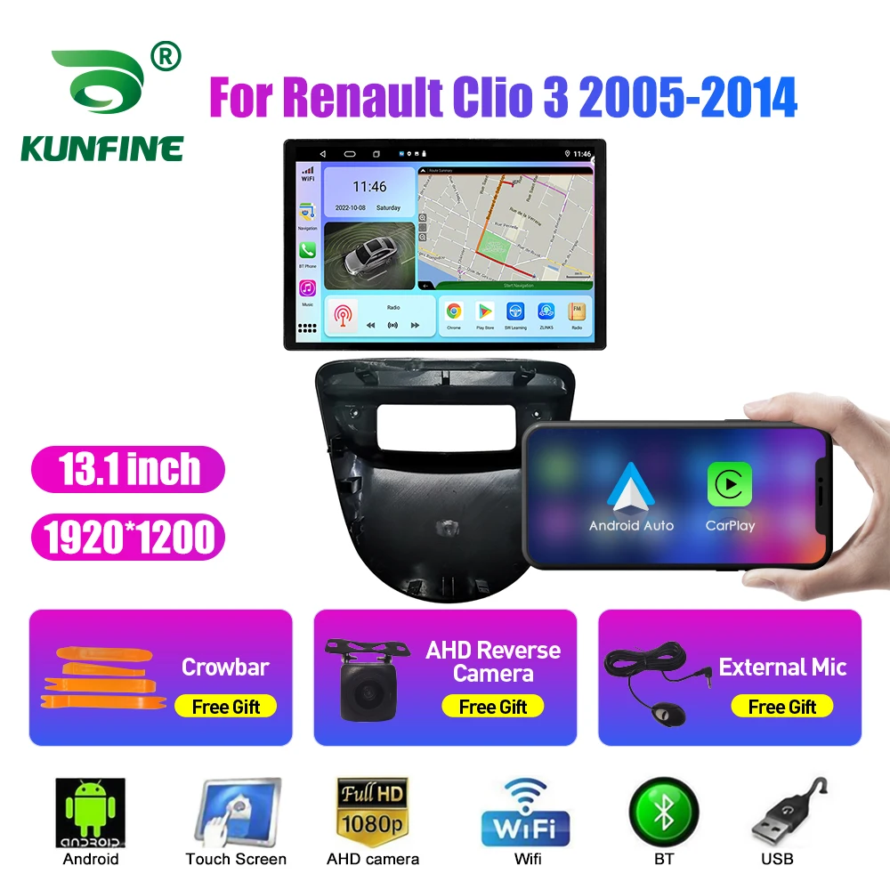 Android 12 Apple Carplay Car Stereo Radio GPS NAVI For Renault Clio 3  2006-2012