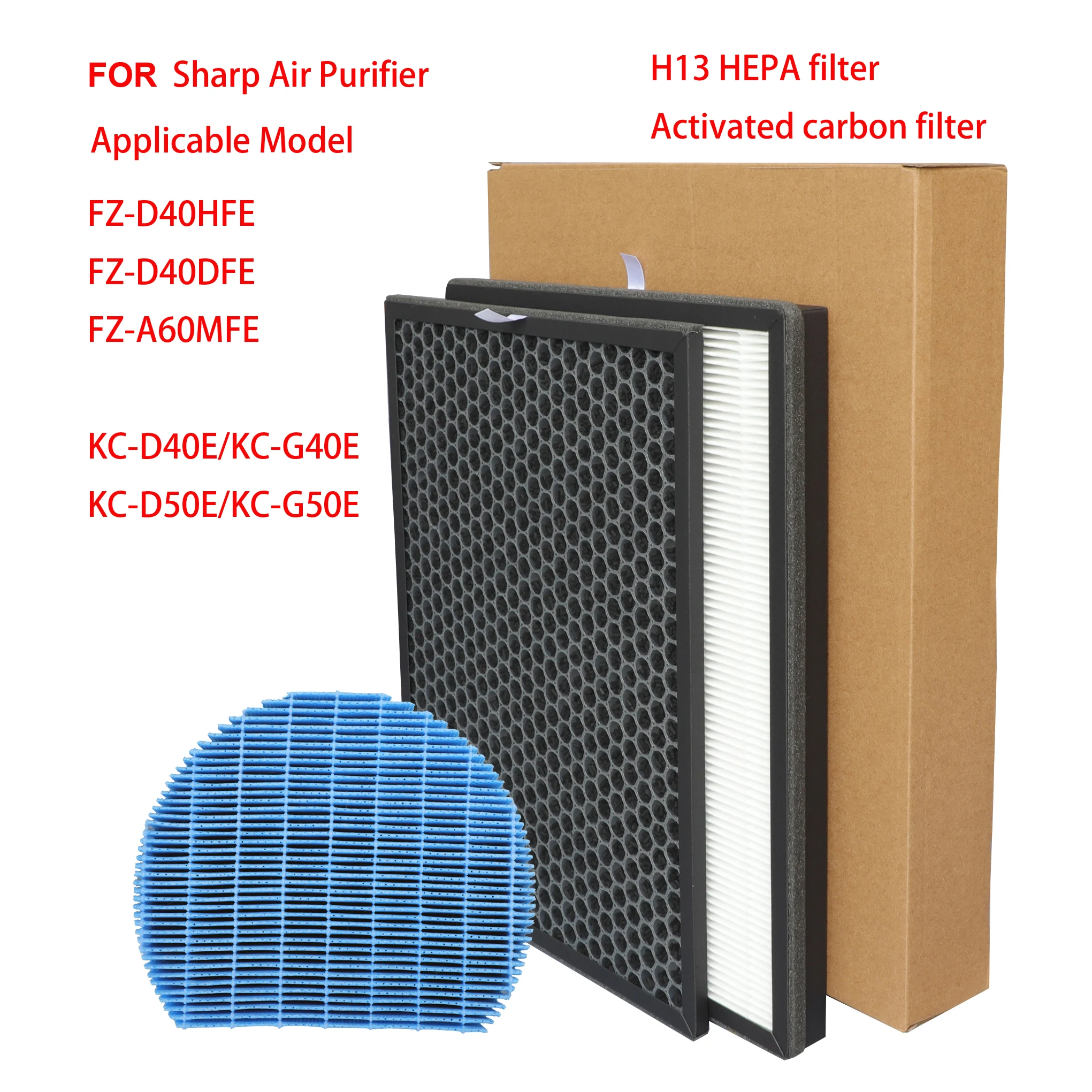 

For Sharp Air Purifier KC-D40E-W KC-D40E KC-E50 KC-D50 KC-F50 Hepa Carbon Humidifying Filter FZ-D40HFE FZ-D50HFE FZ-A60MFE