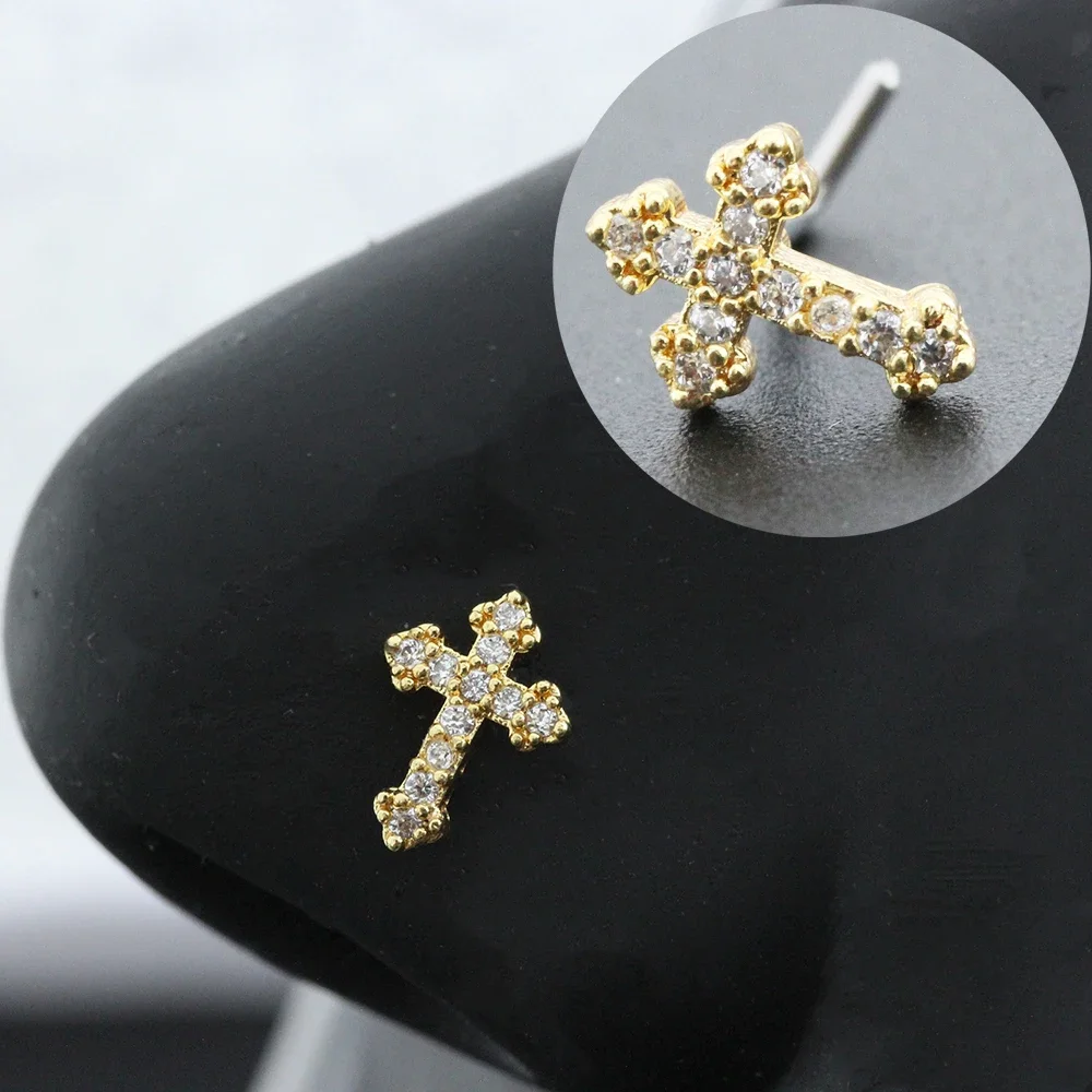 Thunaraz 14K Gold Filled Nose Studs 316L Surgical Steel Gold