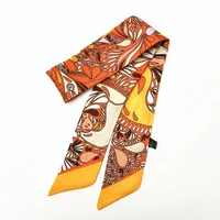 Korean Spring New Cashew Fruit Flower Women's Versatile Twill Wrapping Bag Handle Ribbon Hair Band Small Scarf Scarf Headband 2