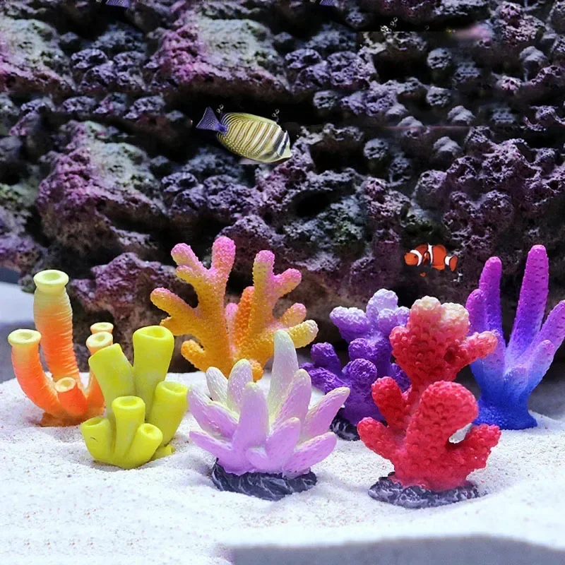 Resin Coral Miniature Aquarium Decorations – Starfish and Plant Accessories