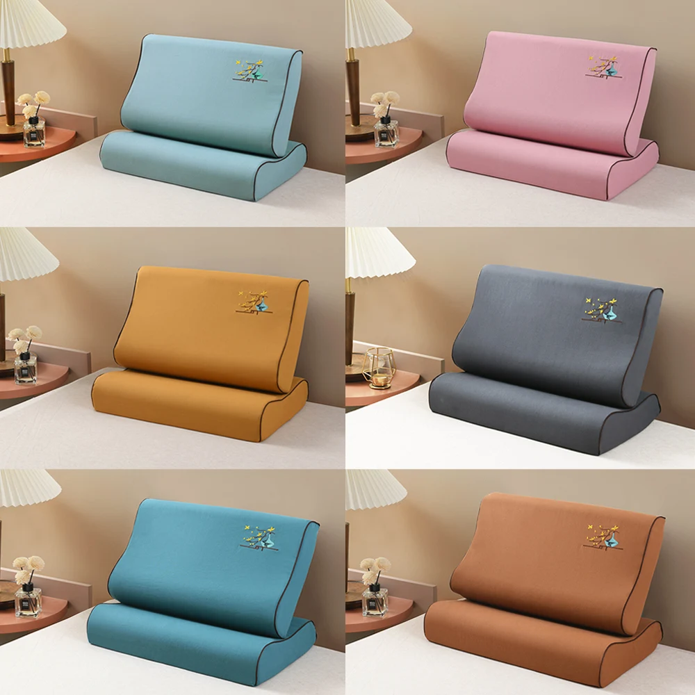 

Latex Pillowcase Pillow Cover Wave Zippered Pillow Protector Memory Foam Pillow Case Rebound Warm Breathable Home Textile