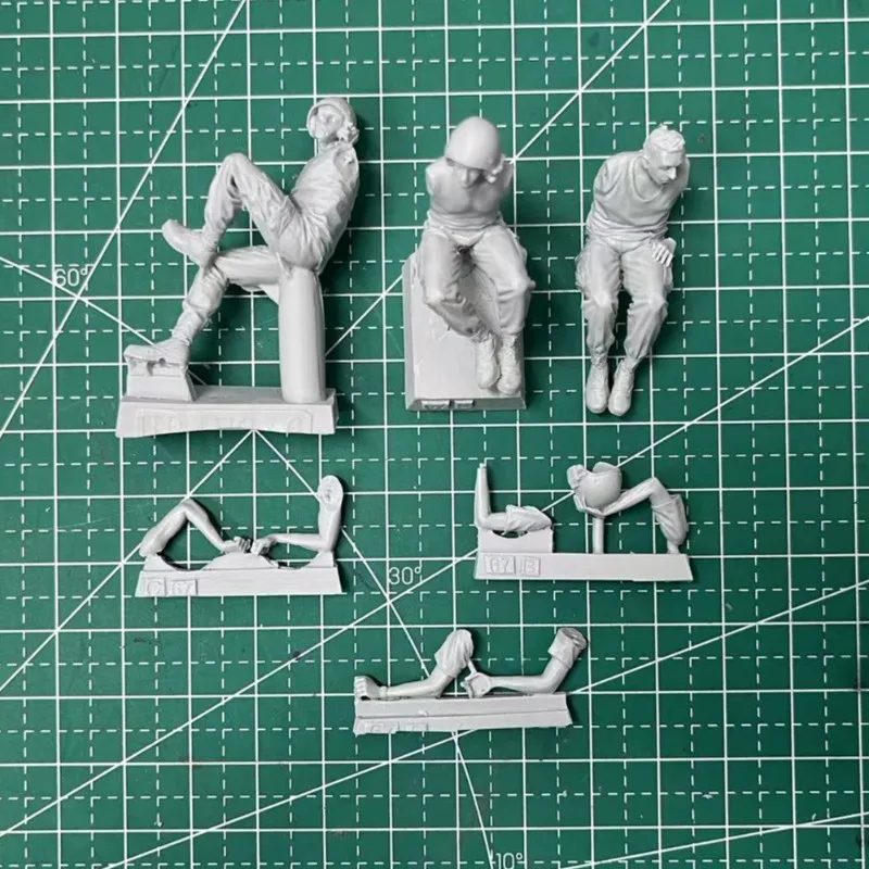 1/35 다이캐스트 수지 피규어 조립 모델 키트 베트남 전쟁 미 육군 탱크 군인 3명 디오라마 장난감 조립되지 않고 도색되지 않음
