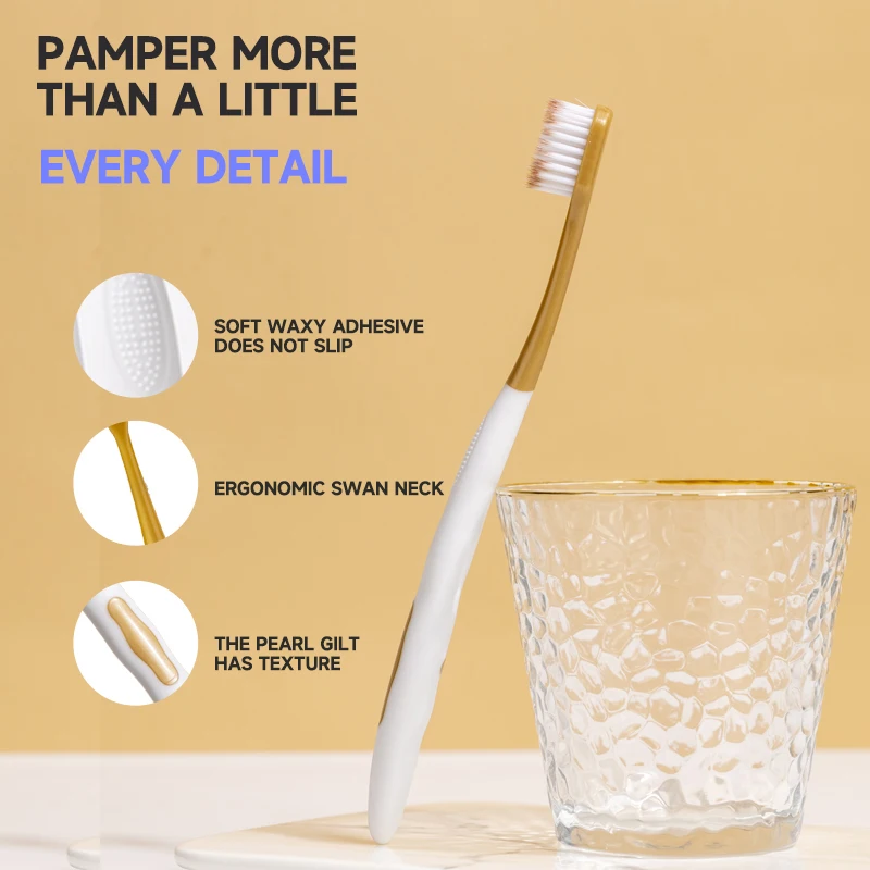 성인용 부드러운 칫솔모 가정용 털 칫솔 - 넓은 헤드 초극세모 민감성 감소 잇몸 보호 - 여행용으로 적합