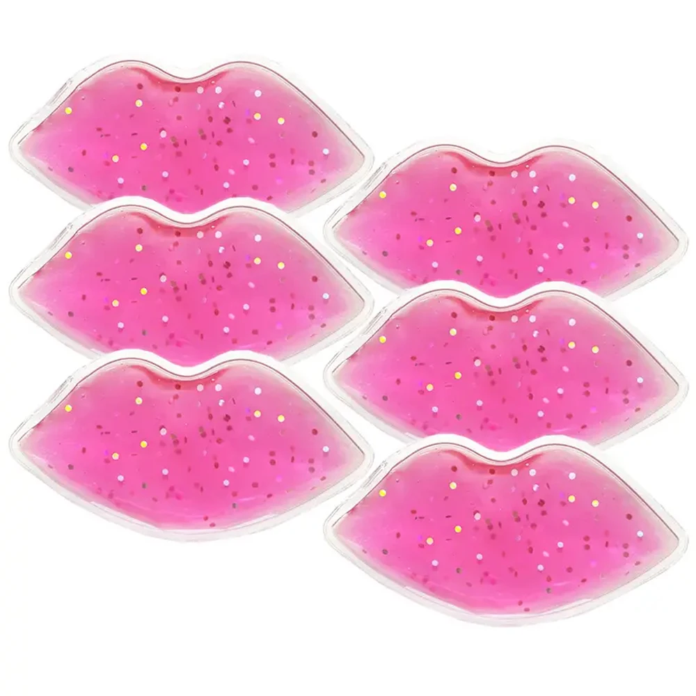 6 Packs Lip Gel Ice Packs Cold Use for Lip Surgery Flexible Reusable Cooling Pad Cold Compress for Cosmetic Injuries Pain Relief