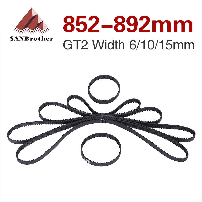 

GT2 Closed Loop Timing Belt Rubber 6/10mm 852 854 856 858 860 862 864 866 868 870 872 876 878 892mm Synchronous 3D Printer Parts