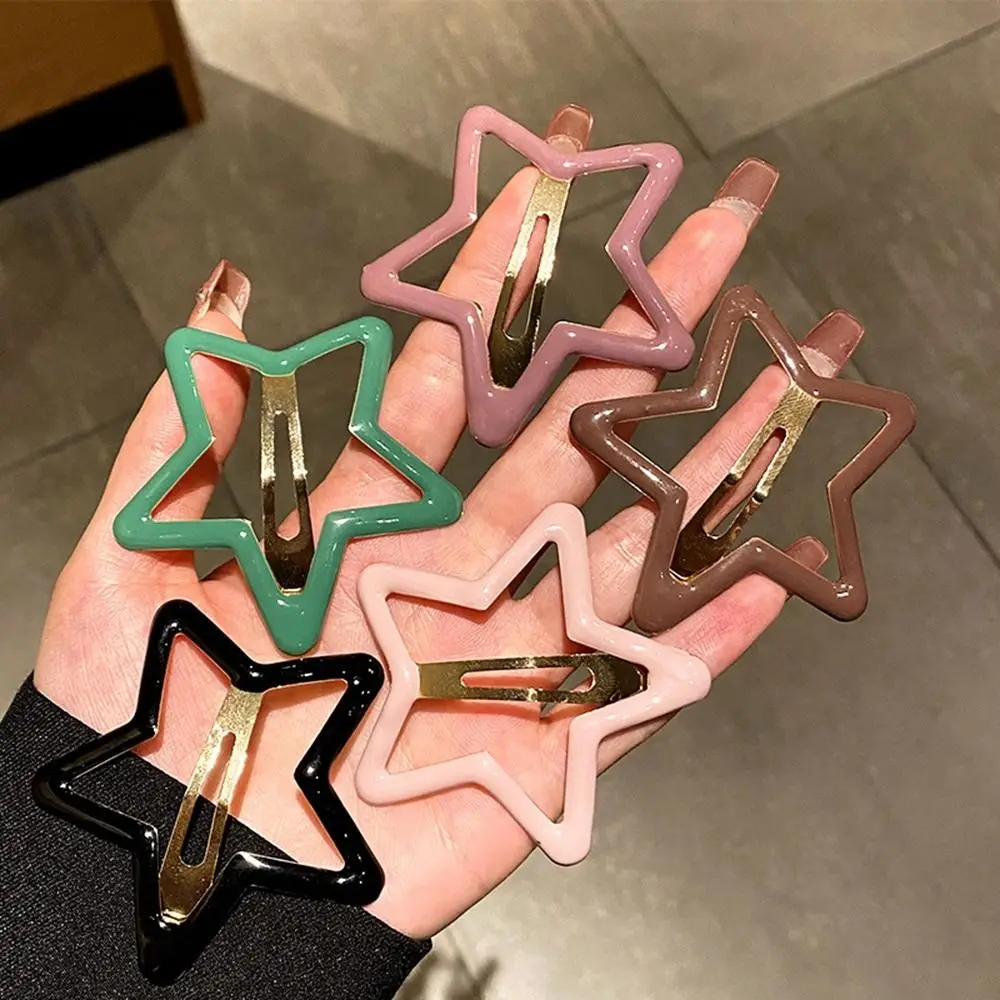 

Colorful Hollow Star BB Hair Clip Creative Metal Side Barrettes Personalized Geometric Headwear Y2k Hairpin Hair Accessories
