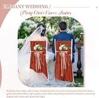 10-100Pcs Terracotta Chair Sashes for Wedding Chair Covers Cheesecloth Chair Bow Sashes Chair Ribbons for Party Ceremony 7x98In 4