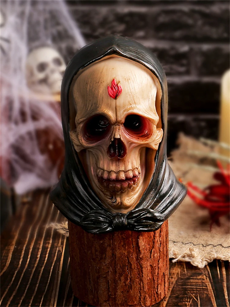 Figurines Miniatures Ghost Skeleton Ornament Skull Micro Landscape Ornaments For Halloween Decorations Hoom Desk Accessories