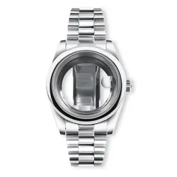 NEITON Sapphire Waterproof Watch Case with Presidential Bracelet Strap for 36mm case NH35 NH36 (A with date window)