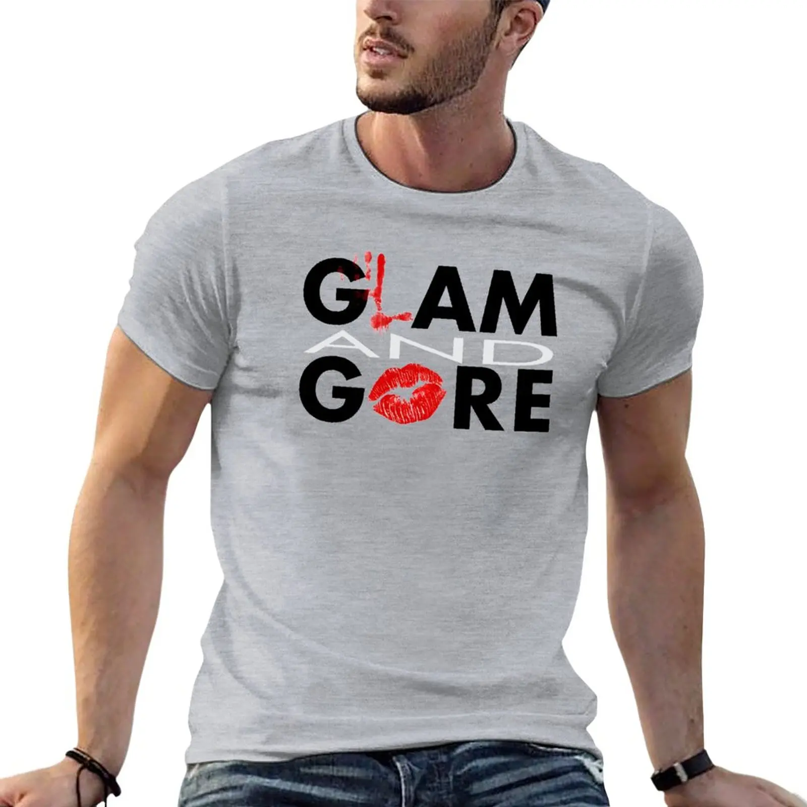 Glam and Gore Logo T-Shirt customs design your own for a boy quick-drying Aesthetic clothing mens graphic t-shirts anime