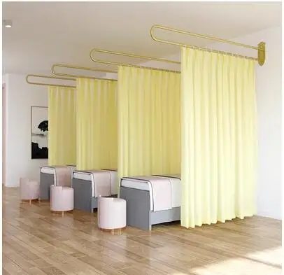 Iron art U-shaped beauty salon physiotherapy bed Beauty bed health center partition curtain curtain support fram