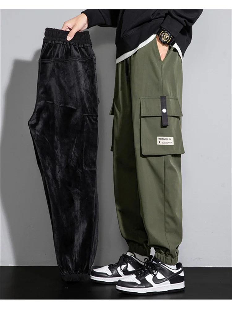 

Soft, thick, and warm velvet lockdown pants, oversized men's casual pants, versatile, loose, and fashionable workwear pants