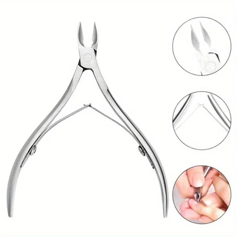 Nail Cutter 1/2/4/6pcs Professional Stainless Steel Scissor Nippers Multifunctional Cuticle Pusher Ergonomic Design for Manicure