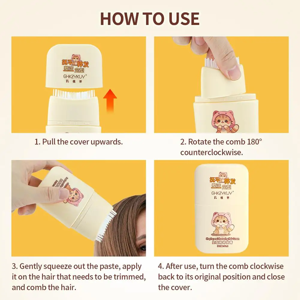 Description Picture 5 of itemProfessional 80ML Broken Hair Artifact Hair Wax Stick Fixed Cream Fluffy Gel Frizz & Styling Hair Styling Children Women Wa T5G5