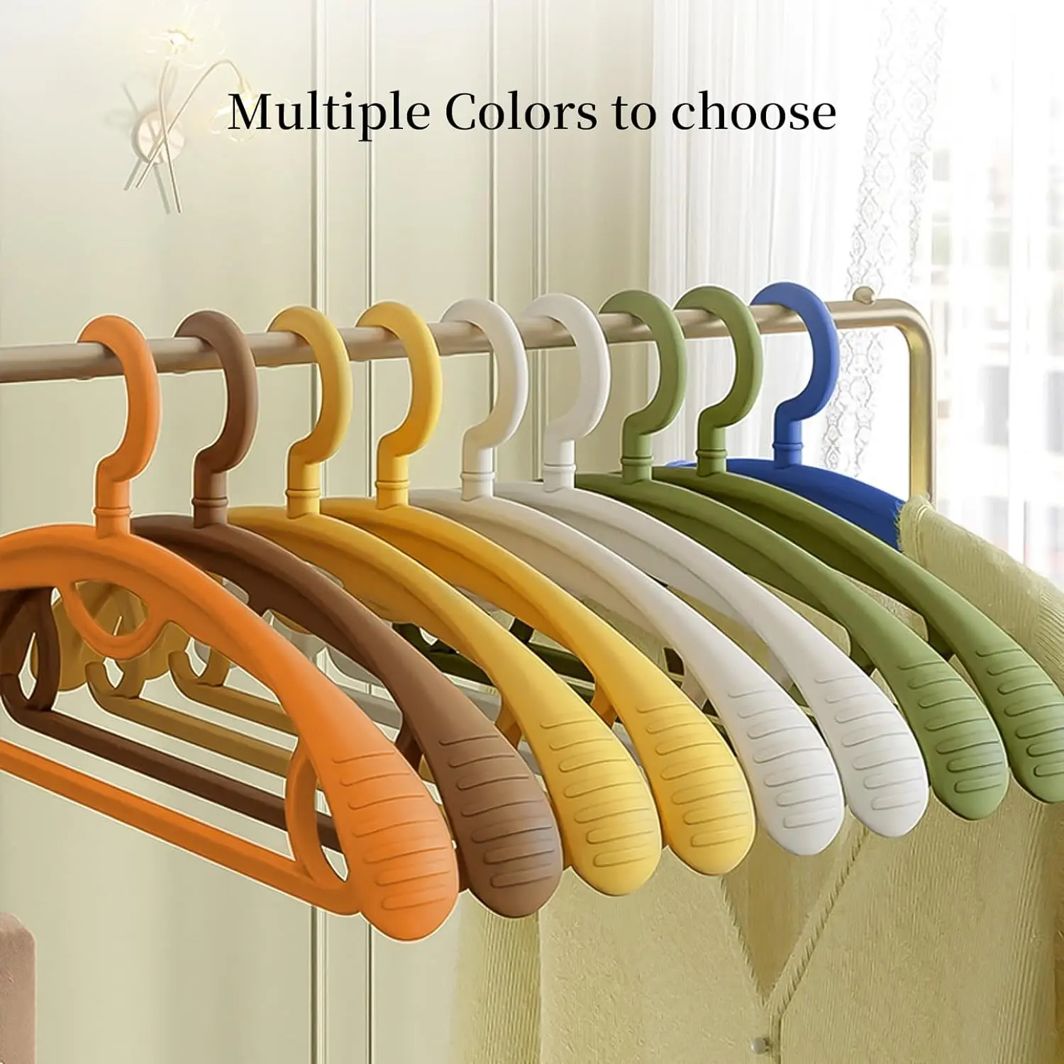 10pcs Adult Wide Shoulder Thickened Non-slip Clothes Hanger Household Clothes Rack Drying Rack Plastic Hanger clothes hanger,clothes rack,storage hanger