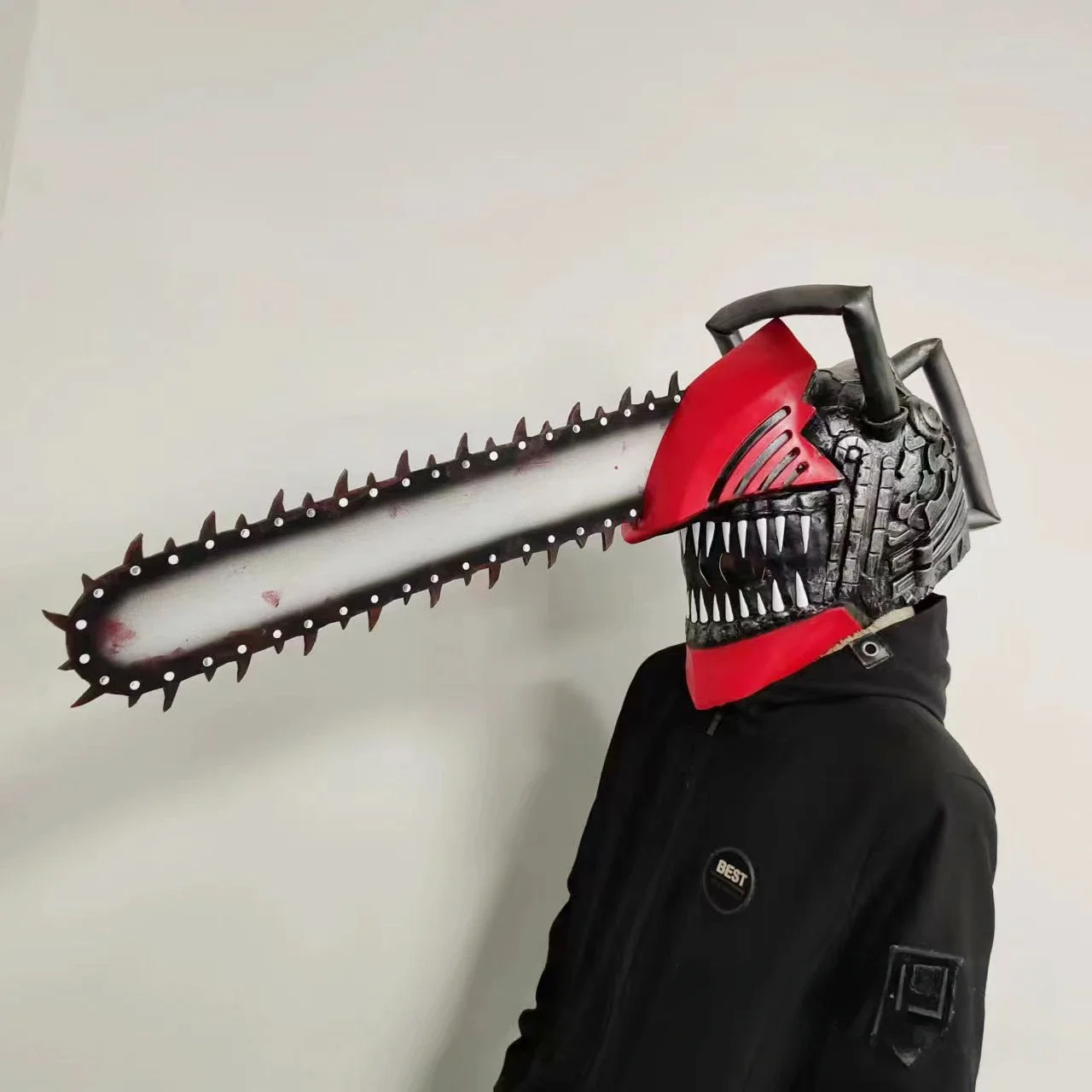 Kettensäge Kopf Abdeckung Erschreckende Maske Elektrische Säge Masken Elektrische Säge Cosplay Kostüm Requisiten Latex Elektrische Säge Kopf Cos Spielzeug – Detail 2