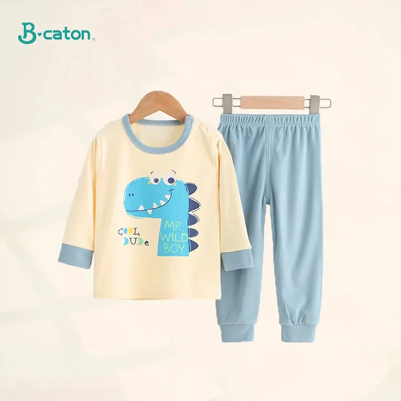 Autumn Winter Children Sets Long Sleeve Cartoon Children Clothing Boys Girls Underwear Sleepwear Round Neck Kids Clothes