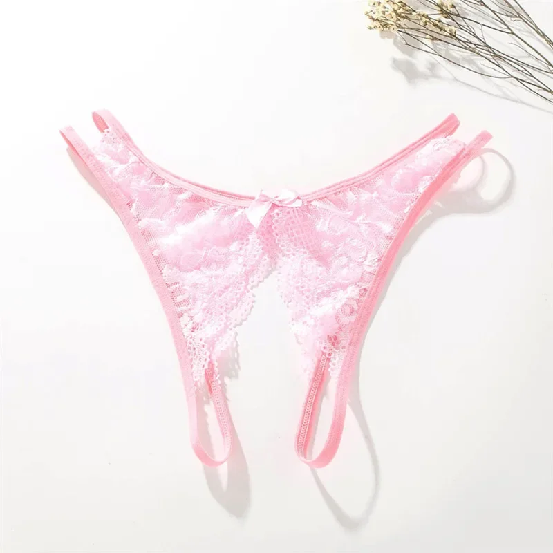 Ladies Sexy Underwear Panties Open Crotch Thong Can Be Inserted Free Take Off Briefs Transparent for Sex Women Lingerie