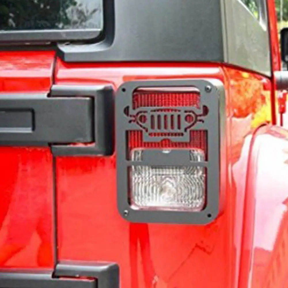 지프 랭글러 2007-2017 용 알루미늄 합금 도금 테일 라이트 커버, 메탈 리어 테일 가드 커버 보호대