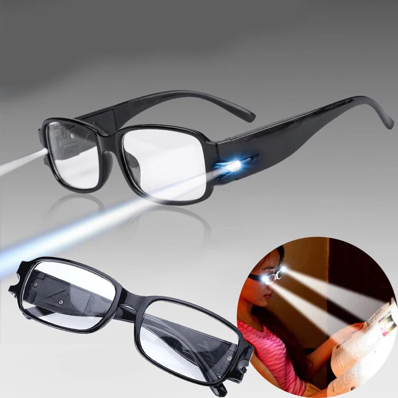 

Multi Strength Reading Glasses with LED Unisex Eyeglasses Spectacle Diopter Magnifier Light Up Night Presbyopic Glasses