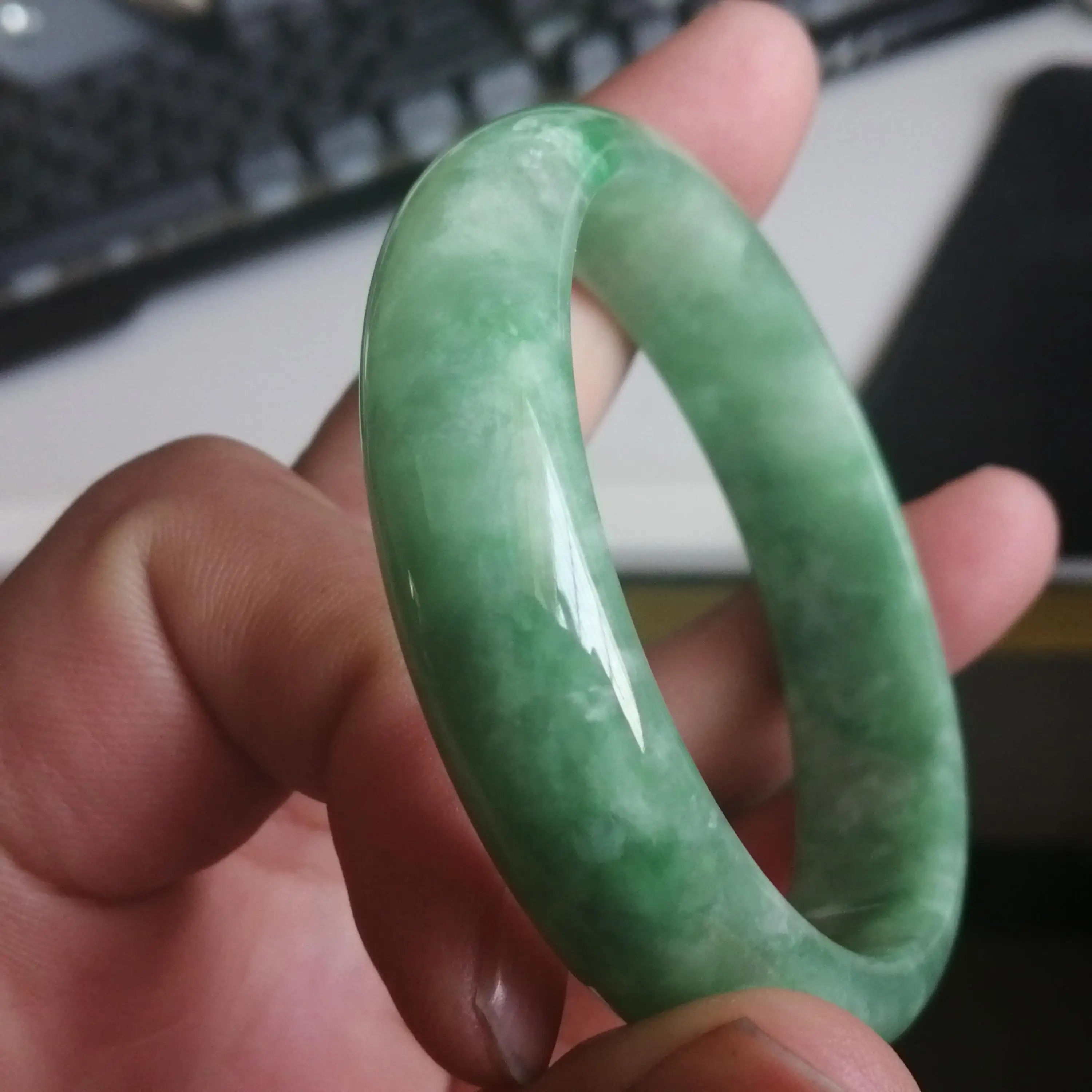 Send Certificate Green Jade Bangle Women Myanmar Jadeite Bracelet Genuine Natural Grade A Burma