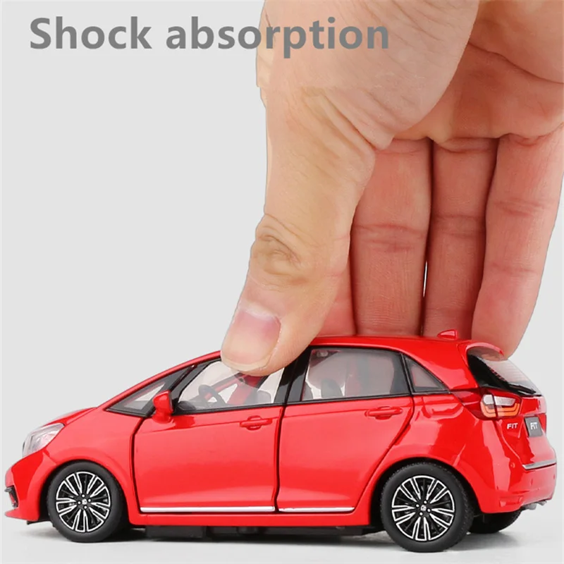 New 1/32 HONDA Fit Alloy Car Model Diecasts Metal Toy Sports Car Vehicles Model Simulation Sound and Light Collection Kids Gifts 5