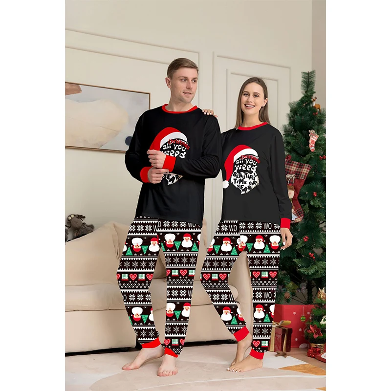 thumbnail image 4 of Pijamas navideños, conjuntos familiares a juego, Año Nuevo 2025, madre, hija, padre, hijo, pijamas de 2 piezas, ropa de bebé para Navidad para adultos y niños, 4 of 5