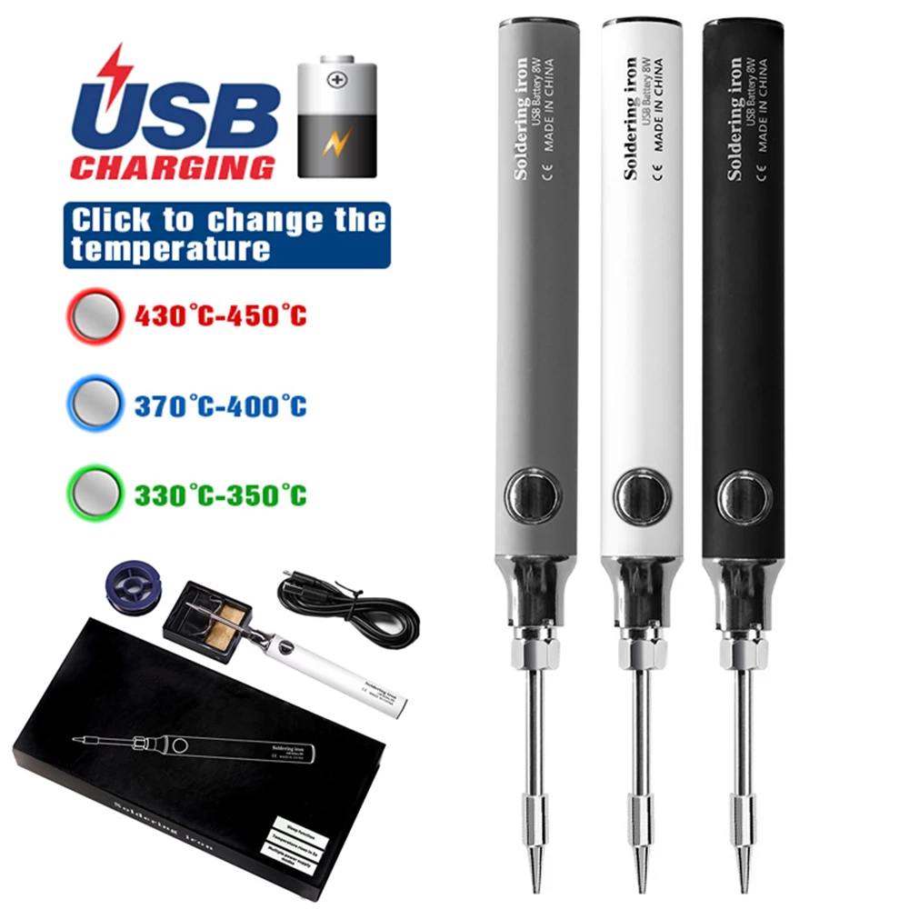 Wireless Charging Electric Soldering Iron Solder Iron USB 5V 8W Fast Charging lithium battery Portable Repair Welding Tools 1pc burning line pen for burner battery operated trim burn and melt thread electric soldering iron fast welding crayon